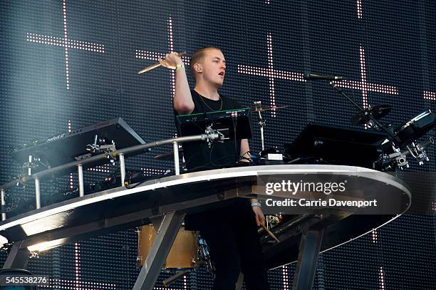 Howard Lawrence of Disclosure performs on the main stage during T in The Park at Strathallan Castle on July 8, 2016 in Perth, Scotland.
