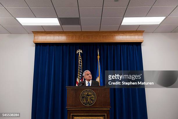 Minnesota Governor Mark Dayton speaks at a media briefing on the Philando Castile police shooting on July 8, 2016 in St. Paul, Minnesota. Dayton...