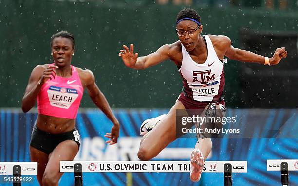 Shamier Little competes in the Women's 400 Meter Hurdles during the 2016 U.S. Olympic Track & Field Team Trials at Hayward Field on July 7, 2016 in...