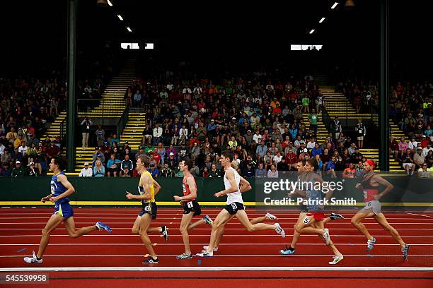 General view in the first round of the Men's 1500 Meter during the 2016 U.S. Olympic Track & Field Team Trials at Hayward Field on July 7, 2016 in...