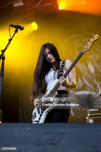 Lore Nekane of Belako performs live at BBK Live 2016 on July 8, 2016 in Bilbao, Spain.