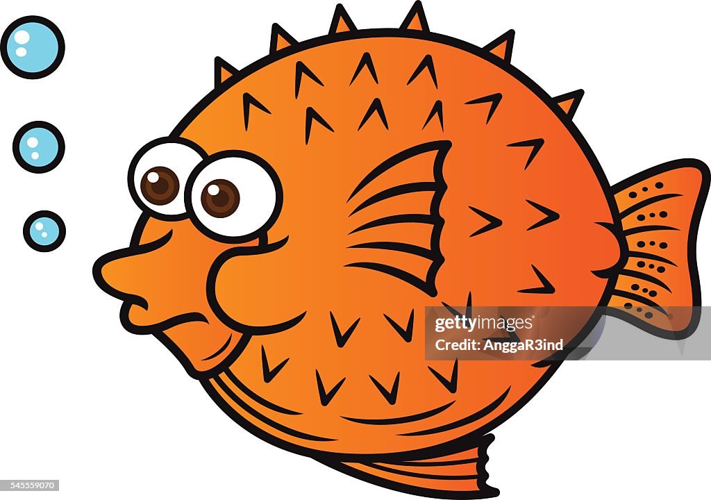Puffer Fish Cartoon Illustration
