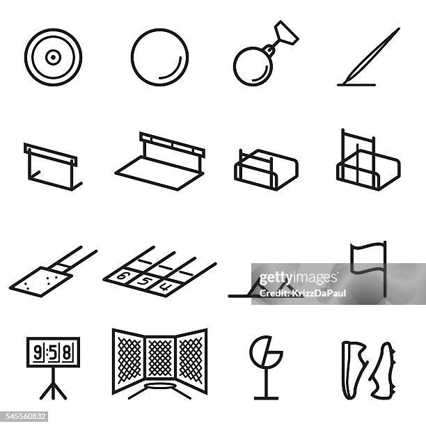 track and field equipment icons - barrier icon stock illustrations