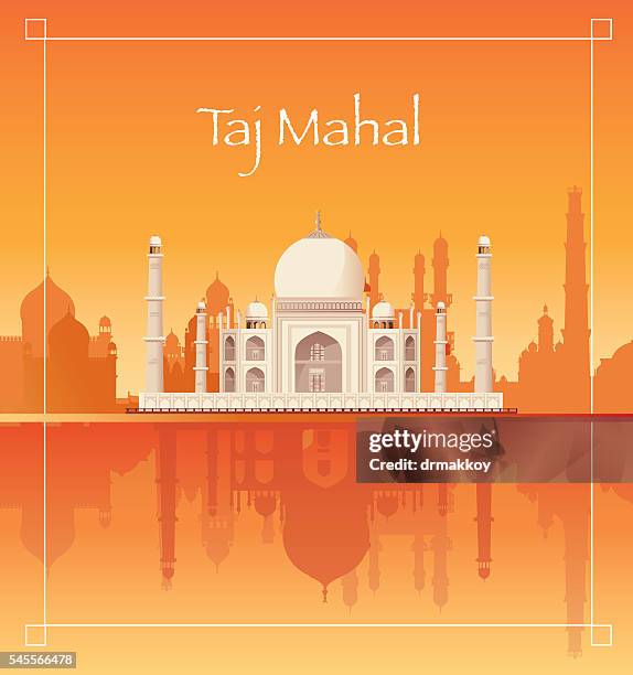 ilustraciones, imágenes clip art, dibujos animados e iconos de stock de taj mahal - taj mahal