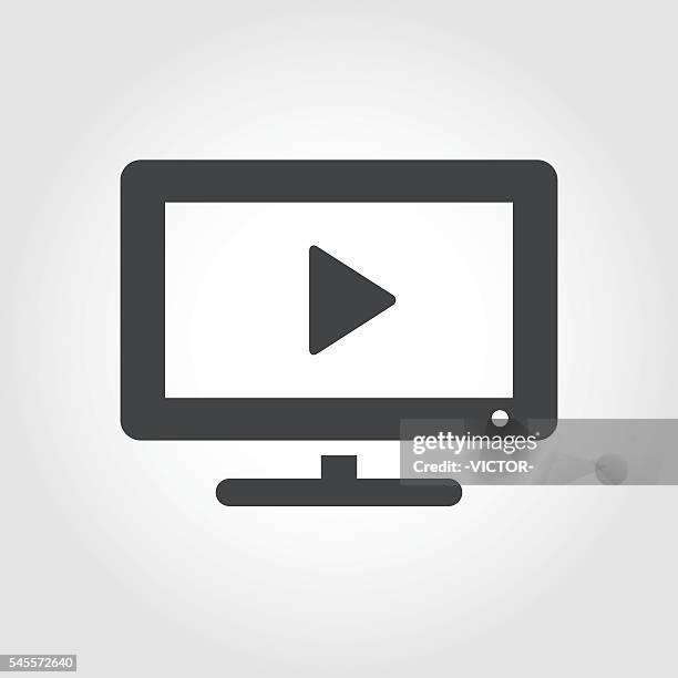 monitor icon - iconic series - smart tv stock illustrations