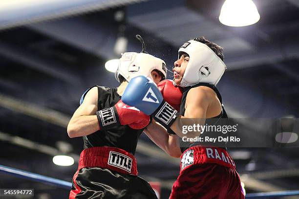 Young boxing competitors compete at the UFC Fan Expo Day 1 at Las Vegas Convention Center on July 8, 2016 in Las Vegas, Nevada.