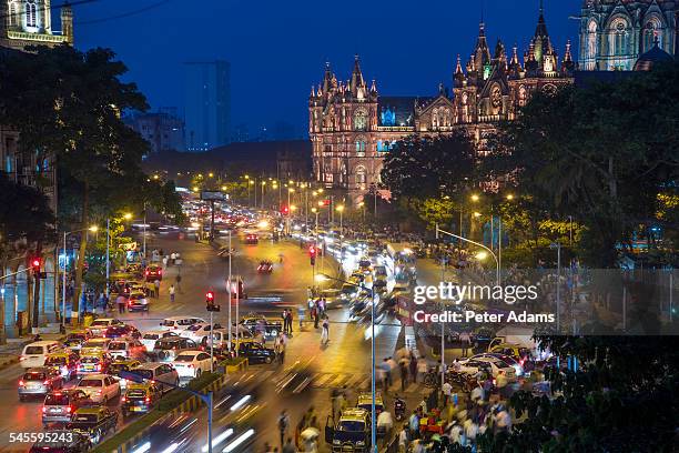 chhatrapati shivaji terminus train station, mumbai - mumbai street stock pictures, royalty-free photos & images