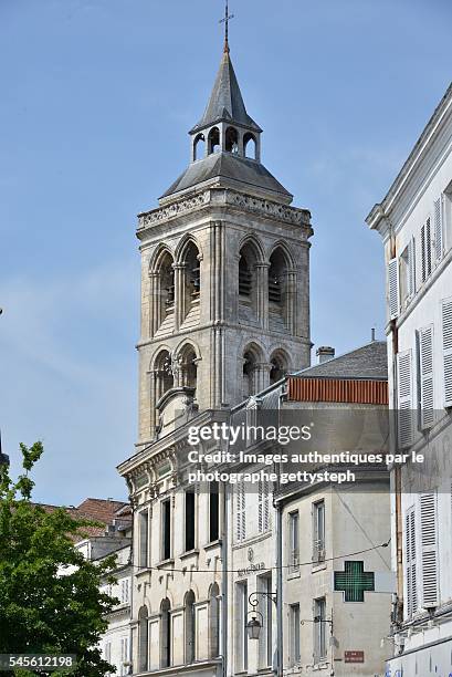 the clock of church st-léger - charente fotografías e imágenes de stock