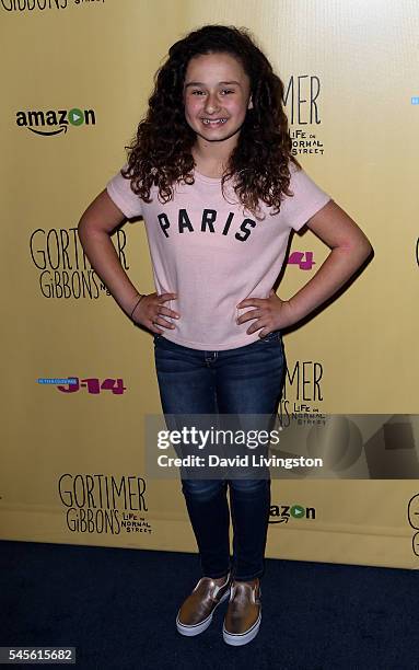 Actress Rebecca Bloom attends a celebration of Amazon's "Gortimer Gibbon's Life on Normal Street" Season 2 at Racer's Edge Indoor Karting on July 8,...