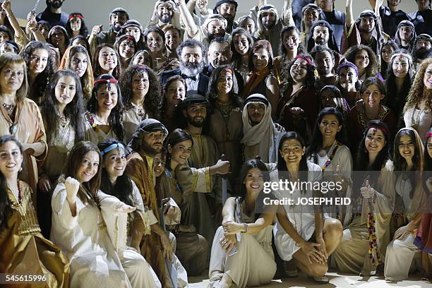 Actors perform "Antar and Abla" the first Lebanese opera in Arabic to be completed and performed in the region at the theatre of the Casino Du Liban...