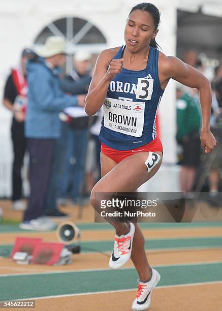Alicia Brown during the third 400 metres semi-final, on the second day of the 2016 Canadian Track &amp; Field Championship, at Foote Field in...