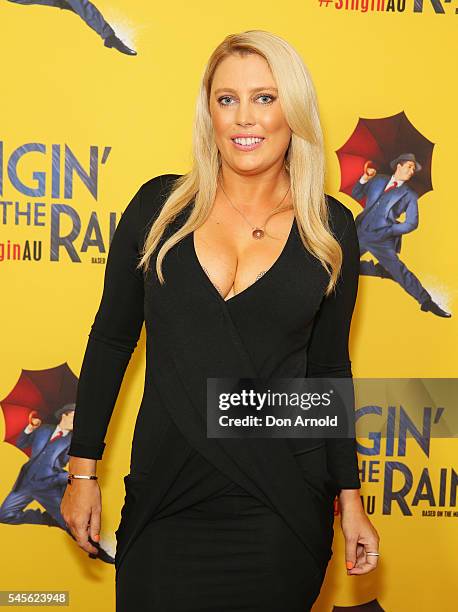 Mel Greig arrives for opening night of Singin' In The Rain at Lyric Theatre, Star City on July 9, 2016 in Sydney, Australia.