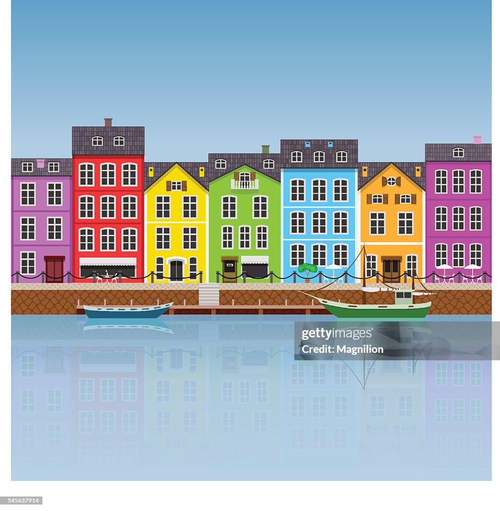 Farbenfrohe Gebäude