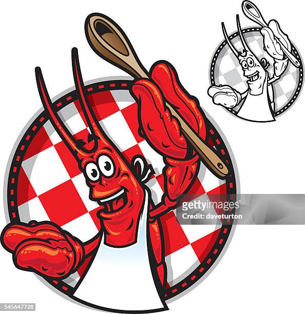 crawfish chef - crayfish seafood stock illustrations