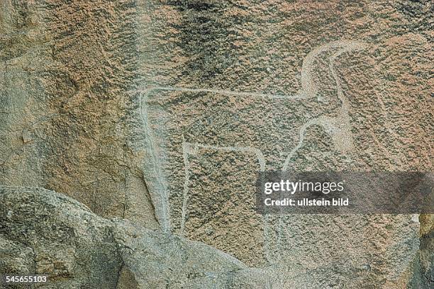 Prähistorische Felszeichnungen beim DorfAfella Aday bei Tafraoute- 1992