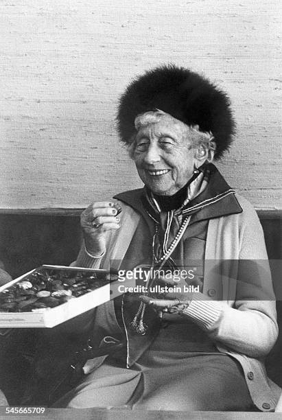Princess Victoria Louise of Prussia, Duchess of Brunswick, Germany *13.09.1892-+Daughter of the German Emperor Wilhelm II.eating chocolates.- 1977