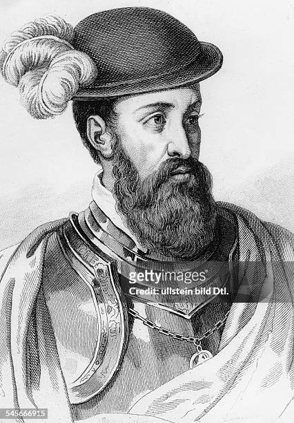 Francisco Pizarro*1476-26.06.1541+Spanish conquistador of Perucontemporary illustration
