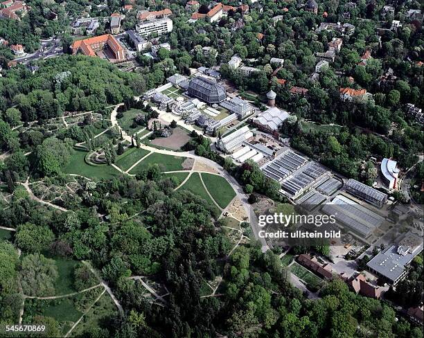 Luftaufnahme: Gartenanlagen,Botanisches Museum und Gewächshäuser mitTropenhaus - 1999
