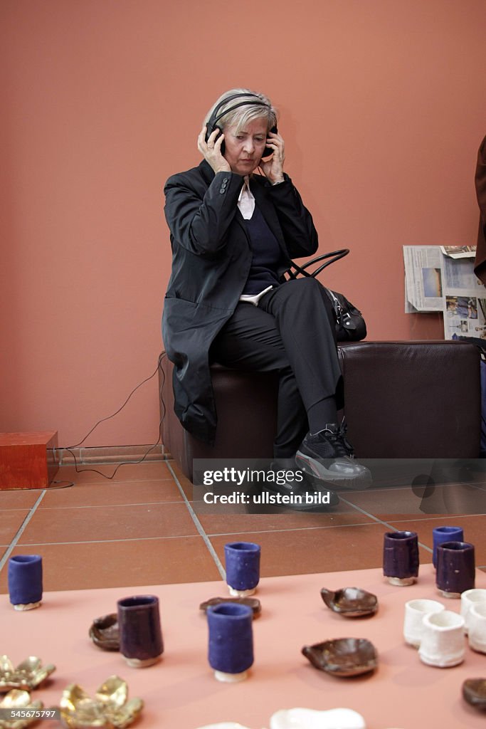 Trockel, Rosemarie - Visual Artist, Germany - during art exhibition 'Gesehen & Geliebt' at Museum Ludwig in Cologne, Germany