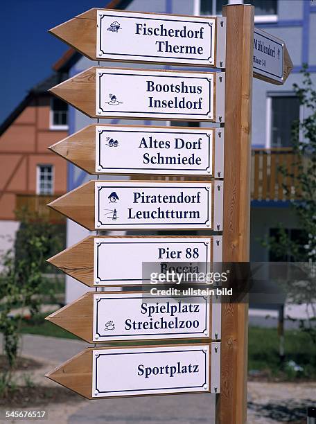 Hinweisschilder in der Freizeitanlage- 2000