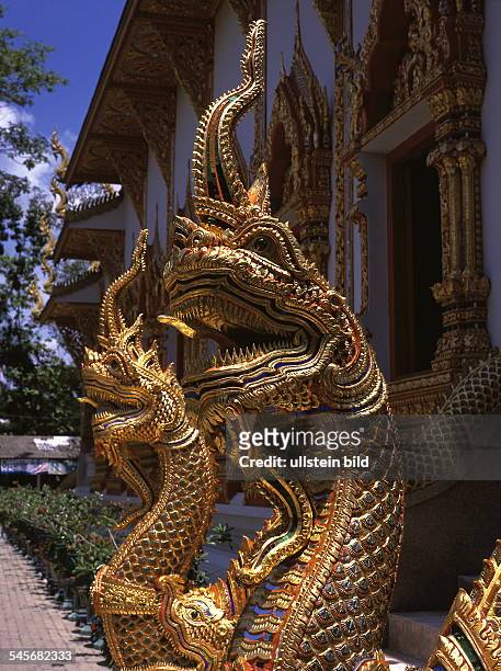 Kloster Wat Mahawan : Vergoldete Fabelwesen - Detailansicht 2000
