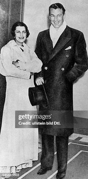 Cooper, Gary *-+Schauspieler, USA- mit seiner Ehefrau Veronica Balfe- 1938