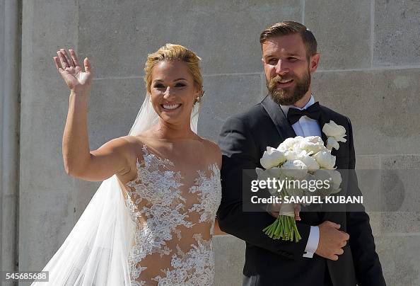 Slovakian tennis player Dominika Cibulkova and her husband Michal... News Photo - Getty Images