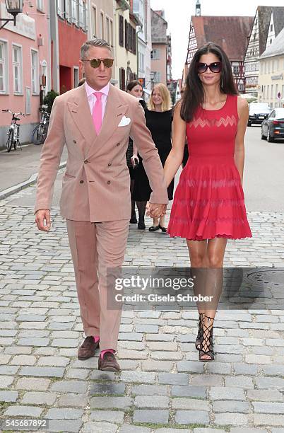 Lapo Elkann and his girlfriend Shermine Shahrivar during the wedding of hereditary Prince Franz-Albrecht zu Oettingen-Spielberg and Cleopatra von...