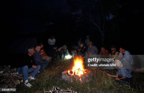 Montana: Reisegruppe am Lagerfeuer- 1999