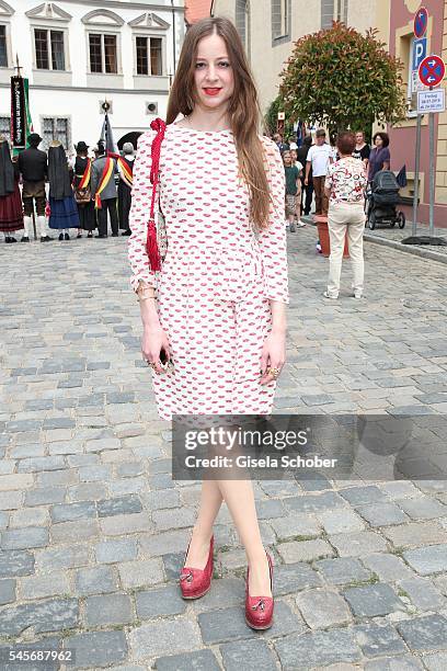 Sandra von Ruffin during the wedding of hereditary Prince Franz-Albrecht zu Oettingen-Spielberg and Cleopatra von Adelsheim in Oettingen at St. Jakob...