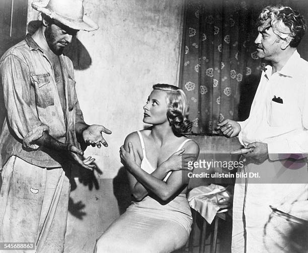 Morgan, Michele - Actress, France - Movie 'Les Orgueilleux' - from left to right: Gerard Philipe, Morgan, C.L. Moctezuma - 1953