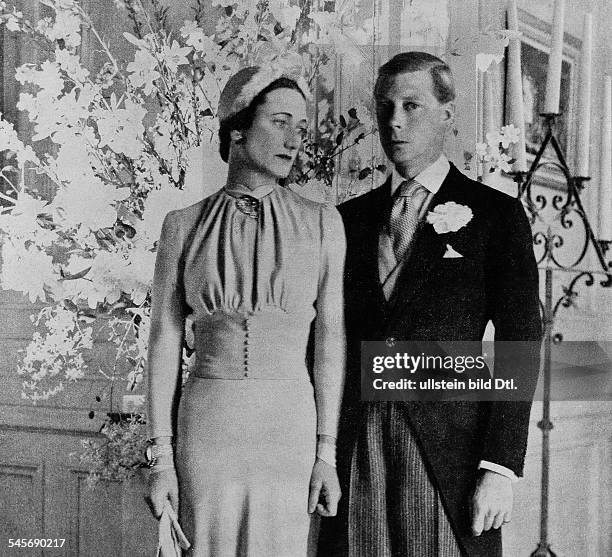 Als Edward VIII König von England danach AbdankungHochzeit mit Wallis Simpson auf Chateau de Cande .Portraitaufnahme des Paares.