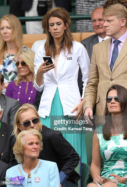 Marion Bartoli attends the women's final of the Wimbledon Tennis Championships between Serena Williams and Angelique Kerber at Wimbledon on July 09,...