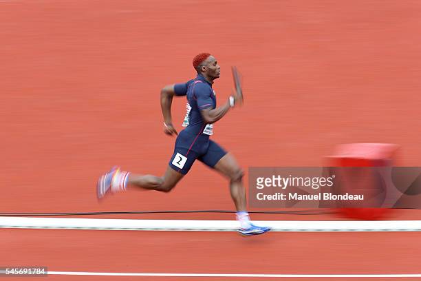 Thomas Jordier of France in action during qualifying for the 4x400m Relay during the European Athletics Championships at Olympic Stadium on July 9,...