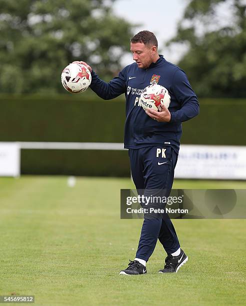 Northampton Town goalkeeper coach Paddy Kenny at the end of the Pre-Season match between Sileby Rangers and Northampton Town at Fernie Fields on July...