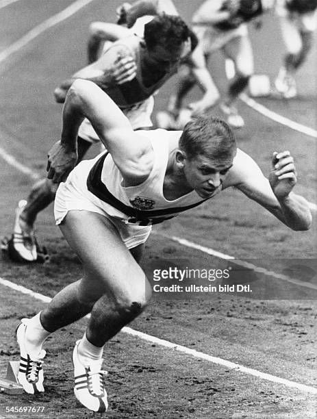 Hary, Armin *-Sportler, Leichtathletik, Sprint, DOlympiasieger 1960Weltrekord 100 Meter 1960- im 200-m-Vorlauf der Maenner bei den 60. Deutschen...