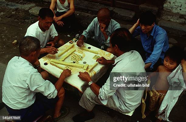 Majong - Spieler in Luoyang / HenanProvinz- 1993