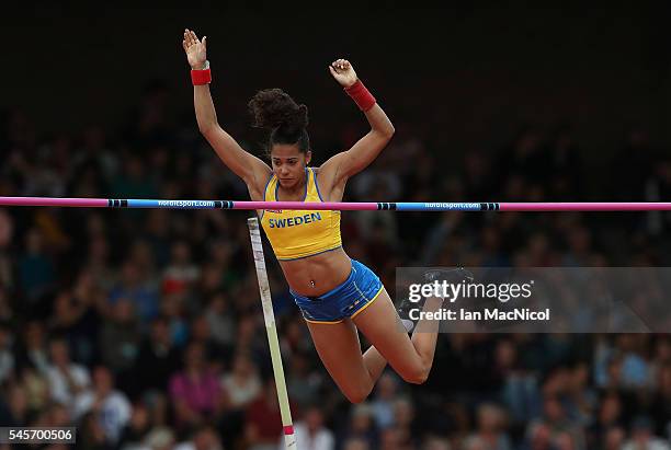 Angelica Bengtsson of Sweden in action during the final of the womens pole vault on day four of The 23rd European Athletics Championships at Olympic...