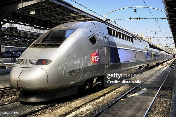 France Ile de France Paris - A train type TGV 4415 of SNCF at the railway station 'Gare de l'Est'