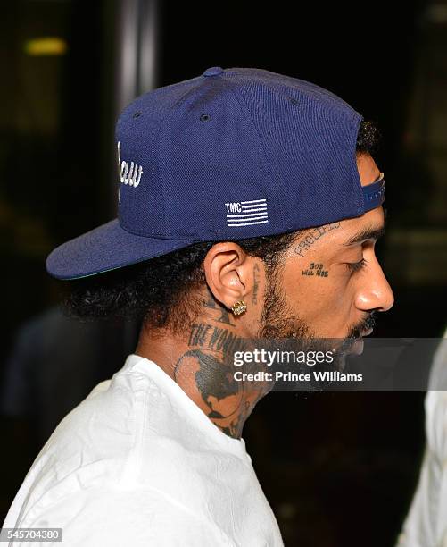 Nipsey Hussle attends The Eritrean soccer Tournament after party at Medusa on July 9, 2016 in Atlanta, Georgia.