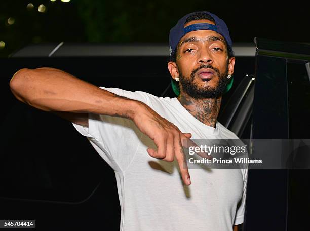 Nipsey Hussle attends The Eritrean soccer Tournament after party at Medusa on July 9, 2016 in Atlanta, Georgia.