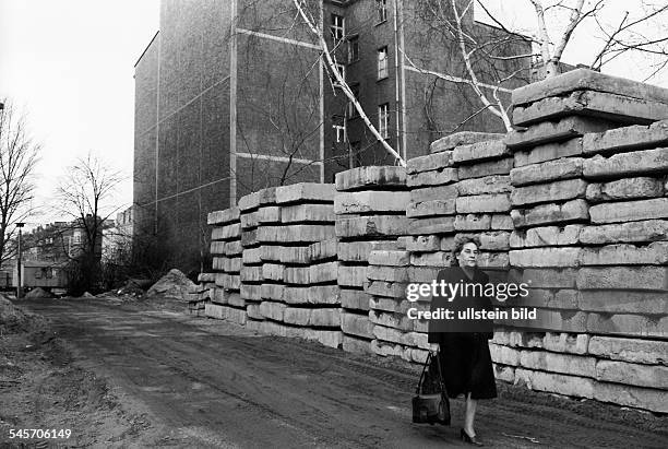 East Berlin, Mitte- Woman walking in the Scheunenviertel ,- 1986