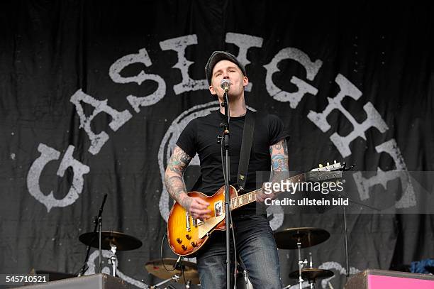 The Gaslight Anthem - Band, Rock Music, USA - Singer Brian Fallon performing at the festival 'Hurricane' in Scheessel, Germany -