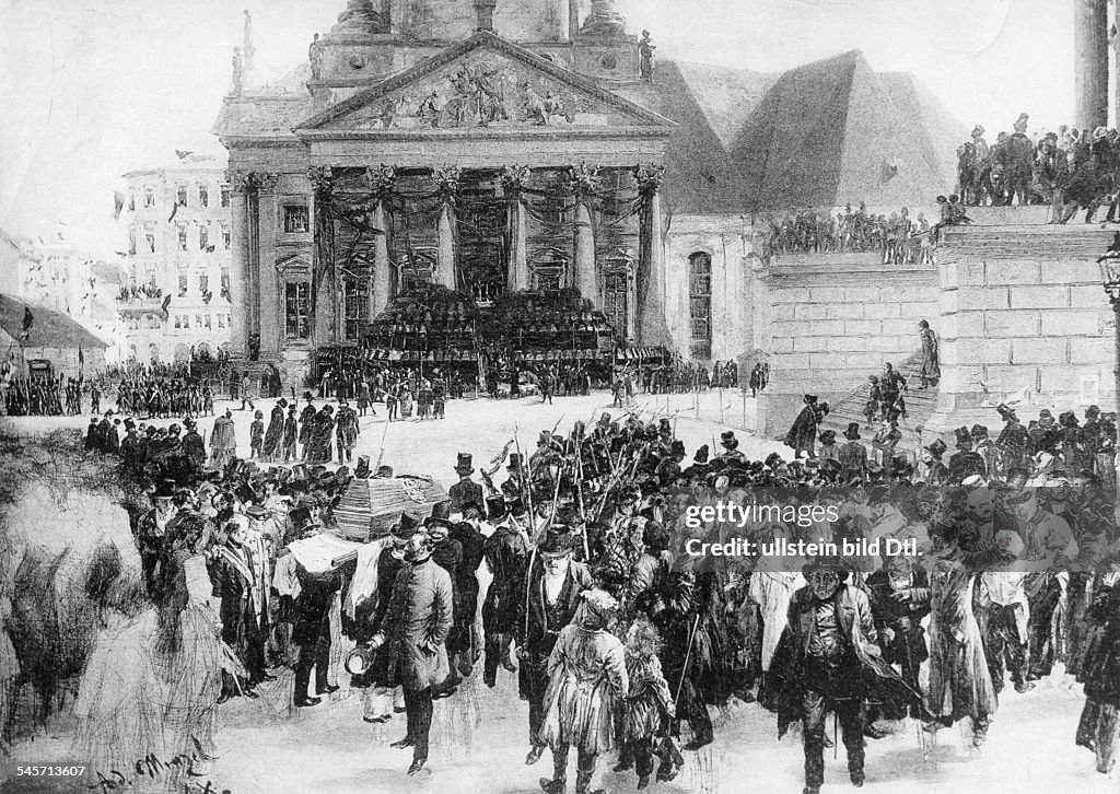 Märzunruhen 1848 - Aufbahrung der Märzgefallenen