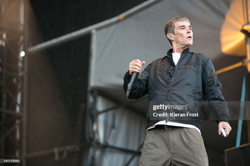 Stone Roses Singer Ian Brown of The Stone Roses performs at Marlay Park on July 9, 2016 ...