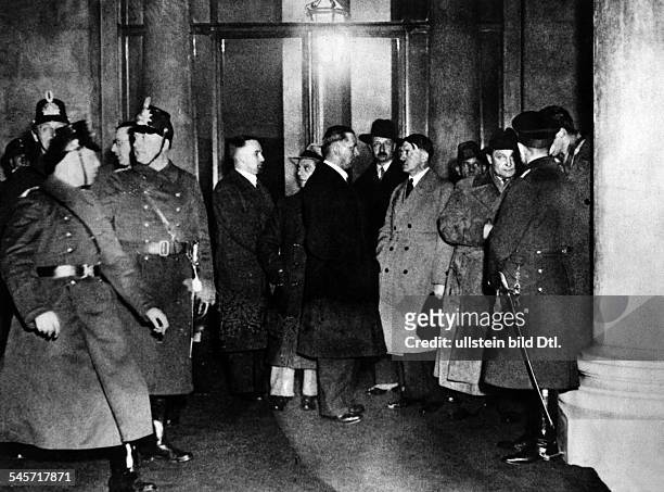 Third Reich, burníng of the Reichstag on night of 27. To : Adolf Hitler in conversation with August Wilhelm Prince of Prussia in the lobby of the...