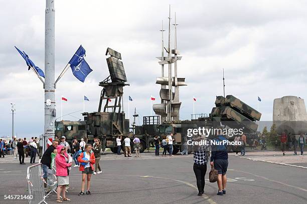 Gdynia, Poland 9th, July 2016 Radars and missile launchers are seen. NATO days in Gdynia during NATO alliance summit in Warsaw. Polish army shows...