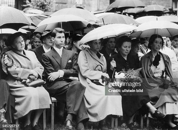 Memorial service in Berlin's Tiergarten in honor of the conspirators in the 20 July 1944 plot to assassinate Adolf Hitler. Starting second from left:...