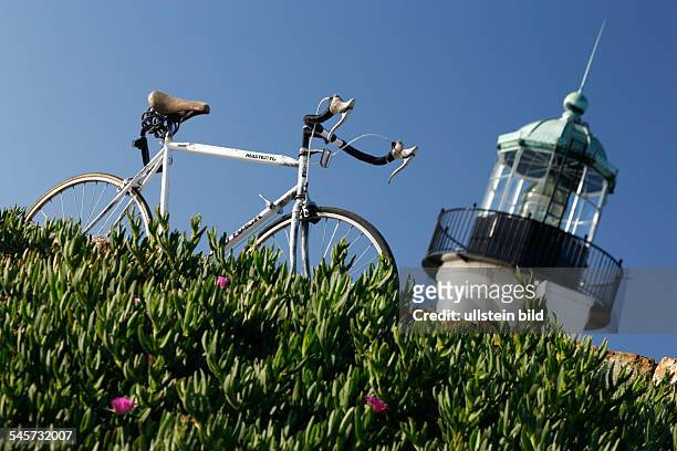 California San Diego - bicycle in front of the Point Loma lighthouse