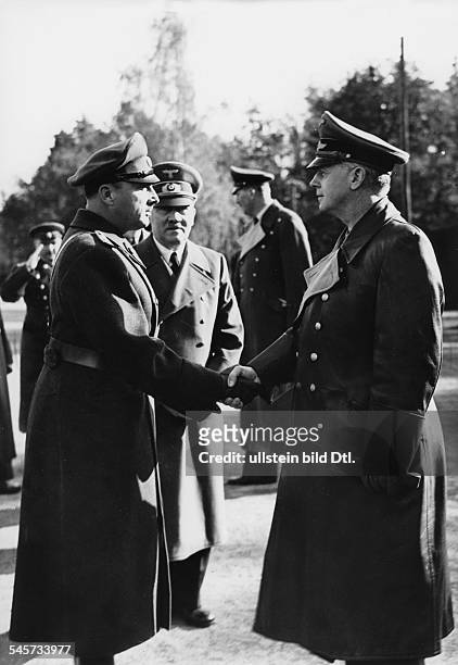 Foreign Affairs, German-Bulgarian Meetings 1943: Visit of the Bulgarian 'Regentschaftsrat' at Fuehrer's Headquarters 'Wolfsschanze' near Rastenburg...